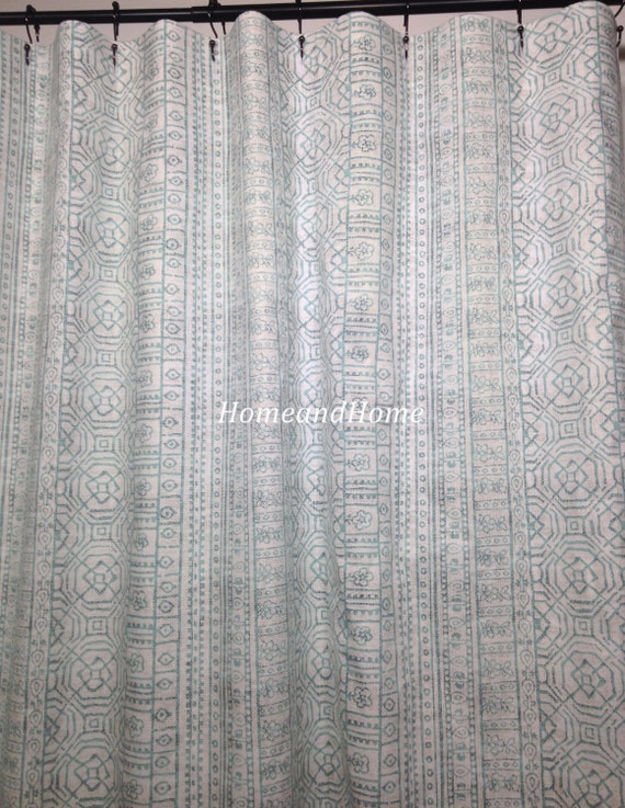 Custom Shower Curtain Devada Canal Shades Of Blue Grey White Etsy