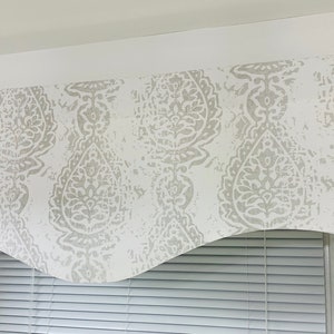 Light Gray valance gray Scalloped Valance lined window valance decorative valance Gray valances  Kitchen Valance. Valances