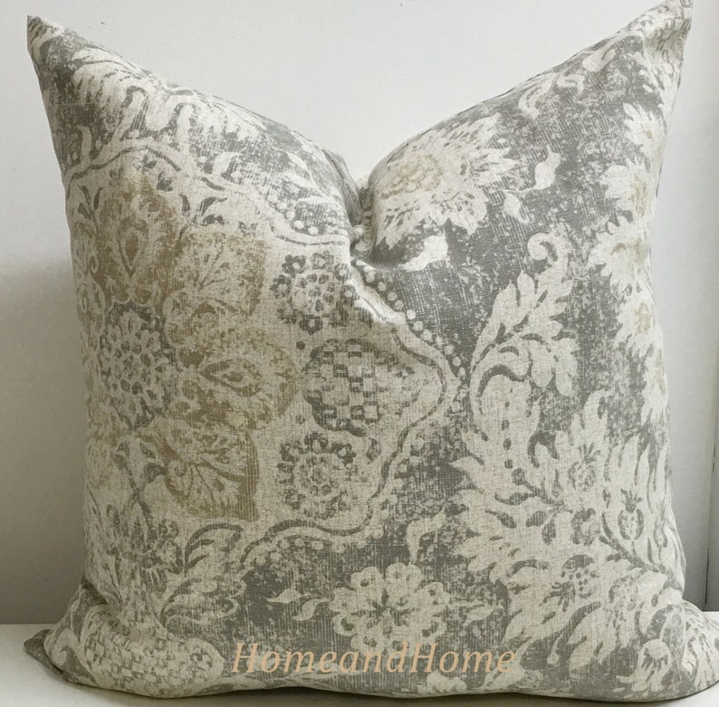 Gray pillow cover Zipper Closure Belmont Metal Mist Euro Shams Etsy