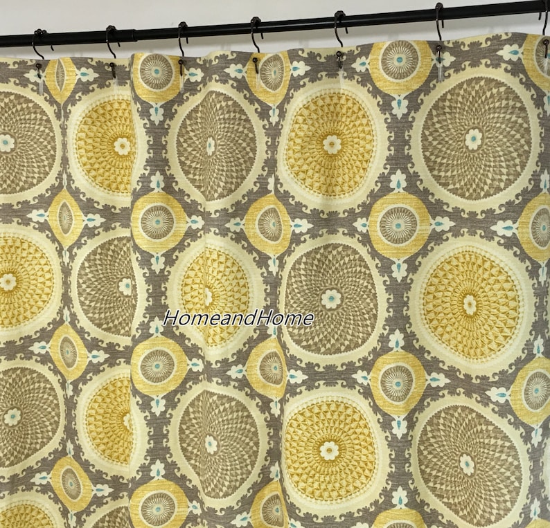 Fabric Shower Curtain High End Designer Waverly Bohemian Swirl Etsy