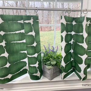 Grün Shibori Baumwolle Leinen Textur Cafe Vorhänge Luxe Canvas Leinenoptik Shibori Dot Volant. Farmhouse Cafe Vorhänge. Fenster