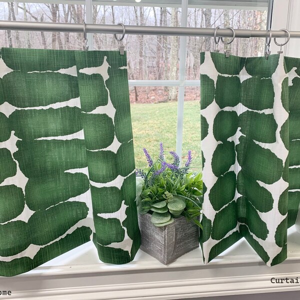 Green Linen Curtains Etsy