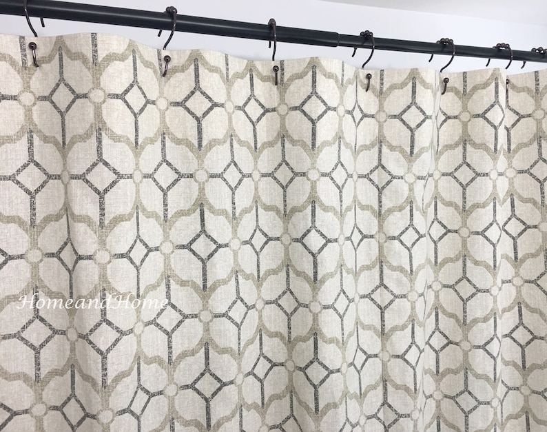 Gray shower curtain Pewter grey beige 72 x 84 108 long shower Etsy