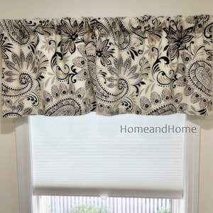 Cenefa con estampado floral de cachemira llamativo Cenefa para cocina Cenefa para baño Cenefa para dormitorio Cenefas en negro, marrón, gris y marfil Cenefa para sala de estar
