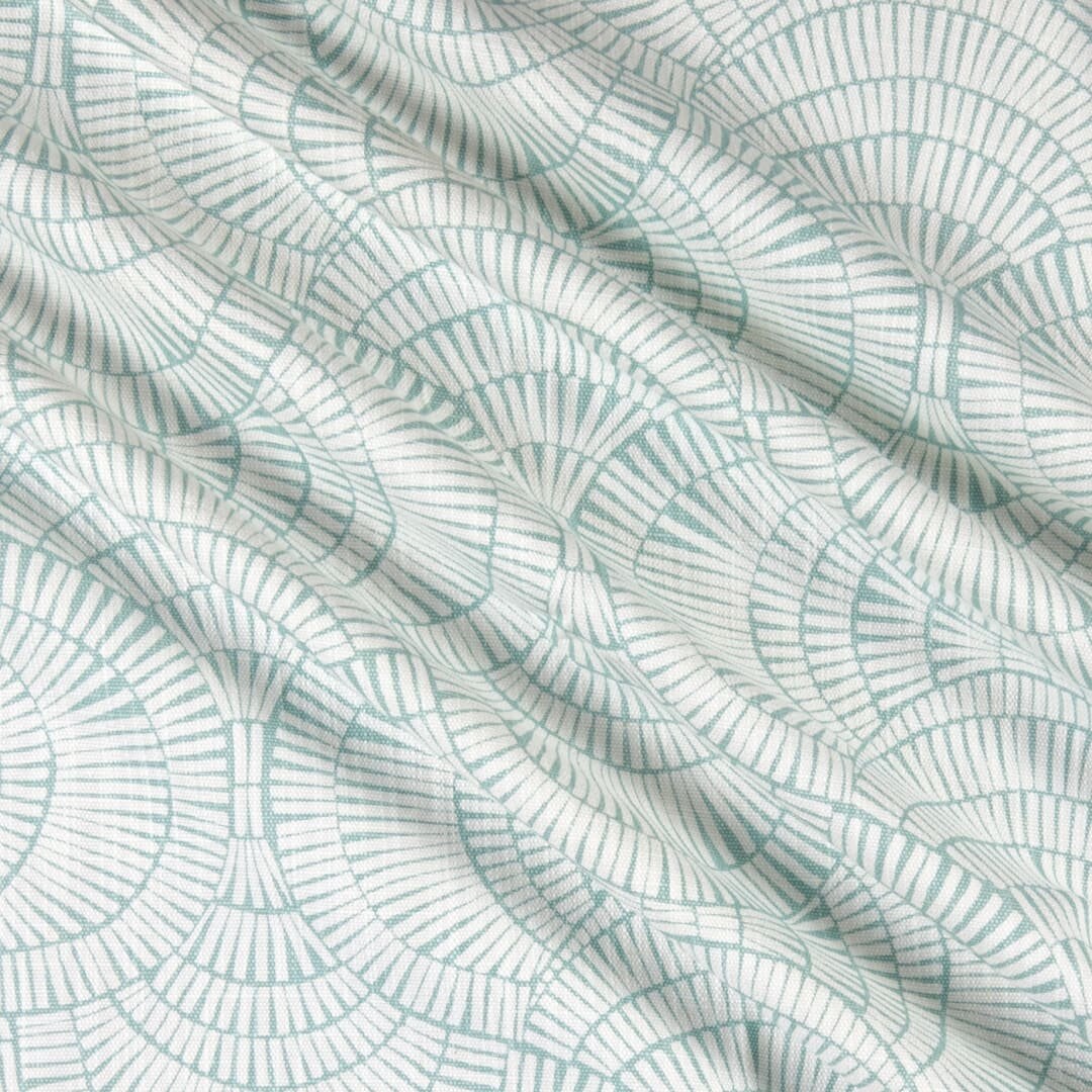 Abstract Teal Blue Shower Curtain Slub Linen Extra Long Shower Curtain Extra Wide Shower Curtain