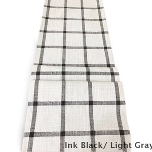 Farmhouse Dining table runner holidays weddings party designer fabric Black Gray Taupe table runners. table runner topper