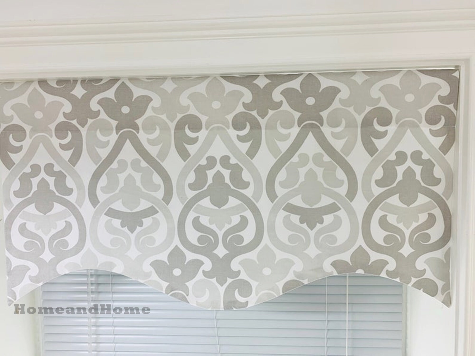 Light Gray valance gray Scalloped Valance lined window valance Etsy