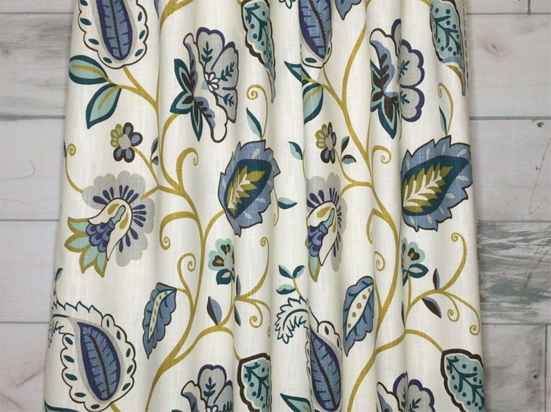 Bold Floral Shower Curtain Slub Canvas Linenlook Long Powder Etsy UK