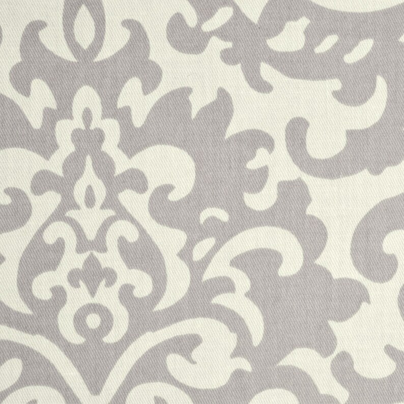 Damask shower curtain Spa Gray Ivory 72 x 84 108 Waverly ...