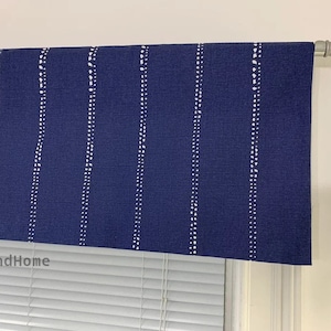 Tier Curtains Navy blue Valance blue white Curtain Valance bathroom curtains Window Valance Kitchen valance Cafe Curtains Beachhouse valance