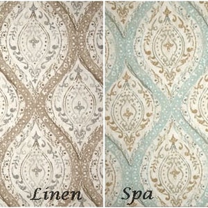 Ogee Valance  Linen Tan Gray Valance Spa blue Ivory Topper Kitchen Cafe curtains  Window Valance Window treatment Kitchen valance