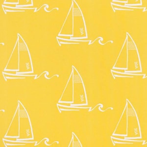 Sailboats Yellow White Shower Curtain stall narrow shower curtain72x84 96 108 long shower curtain fabric Extra wide Shower curtain BeachHome
