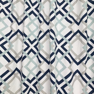 Blue white drapes Navy blue White curtains Beachhouse curtains living room Extra Long Curtains. Window Treatments PAIR 25&quot;W or 52&quot; W