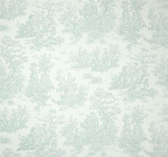 Toile Shower Curtain Snowy Blue White 72 X 84 72 X 96 72 X 108 Etsy