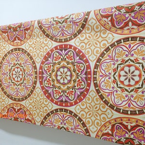 Valance 50" x 16" Waverly Color Wheel Mango Lavender, Verde oliva, Cortina de melocotón Topper Ventana Valance cocina cenefa