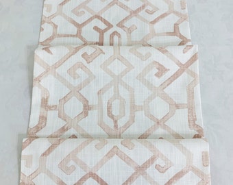 Blush pink Camino de mesa de comedor vacaciones bodas fiesta diseñador tela Blush pink caminos de mesa. corredor de mesa