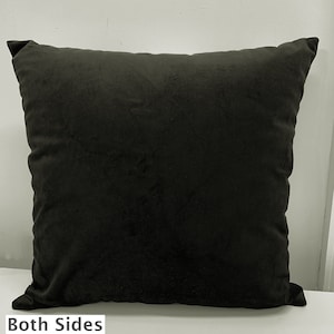 Soft Black Velvet pillow cover Black Velvet Cushion Case Zipper Closure Euro Shams Black Velvet Throw Pillow lumbar 18x18 20x20 22x22 24