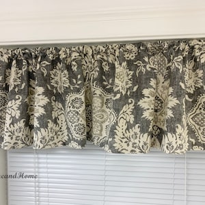 Farmhouse Valance Grey valance Kitchen valance lined Kitchen Cafe curtains Custom Window Valance Bathroom Valance