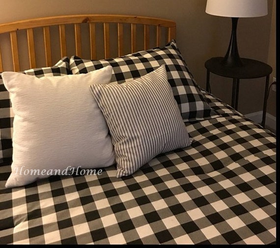 Black White French Ticking Stripe Gray White Pillow Cover Etsy