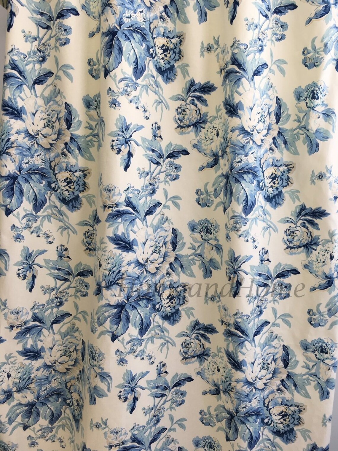 Scalloped Valance. Waverly Valance. Blue Ivory Tan Grey. Lined Etsy