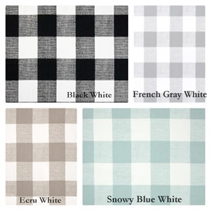 Tie Up Curtain. Large Plaid Valance Black White Valance French gray Buffalo Plaid Valance Tie Up Valance Tie Up Shade Ecru Tie up Curtain