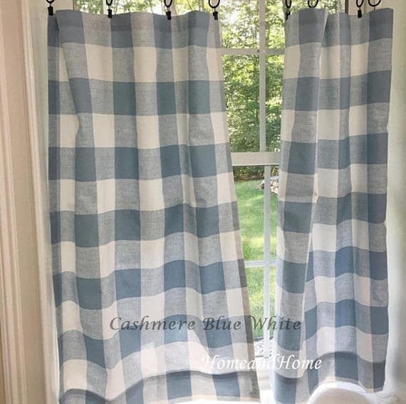 Toile Cafe Curtains Toile Valance Toile Cafe Curtains Black Etsy