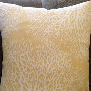 Zipper Closure Ariel Coral Sunset yellow white Pillow Cover Decorative Throw Pillow 12x16,16x16, 18x18, 20x20