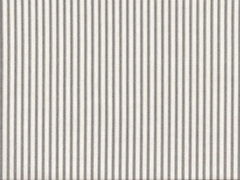Ticking Stripe Shower Curtain Fabric Steel Gray