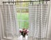 Small Plaid French Gray White Valance Gray White Black White Plaid Drapery Plaid Cafe curtains Window Valance Farmhouse curtains 