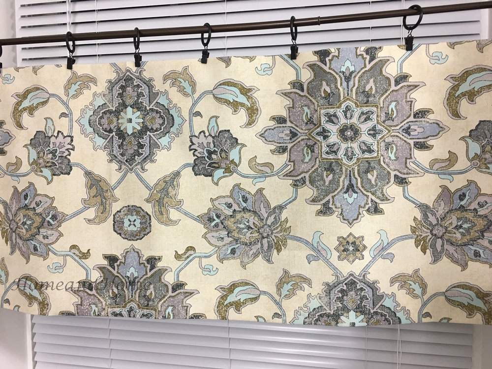Large Medallion Valance Cafe Curtains Designer Kitchen Curtain Window