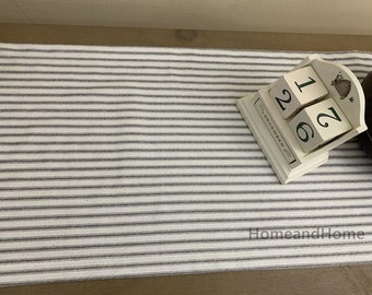 Ticking Stripe table runner black white stripe table runners Light Pink grey table runner 12 x 72 table runner topper Farmhouse table runner