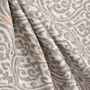 Ikat shower curtain Cream shades blush gray Waverly shower curtain long shower curtain. Extra wide shower curtain Custom shower curtain