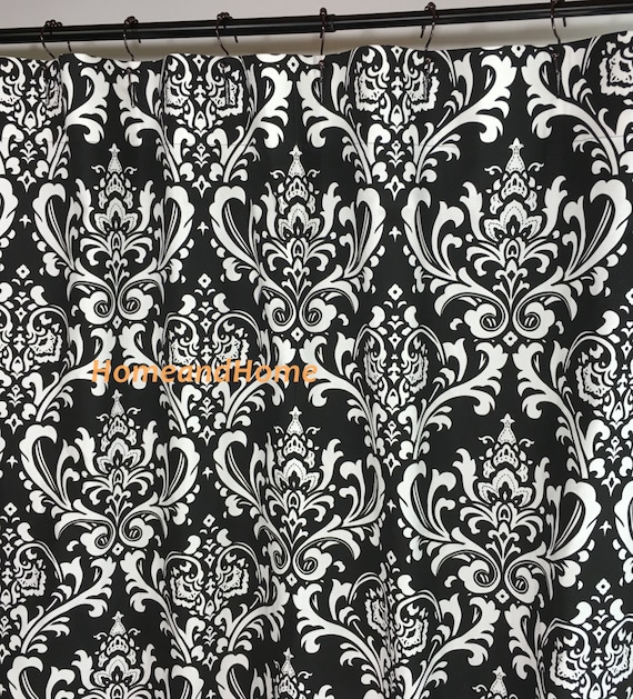 Shower Curtain Damask Ozbourne Black Shower Curtain Damask, Grey Damask Shower Curtain