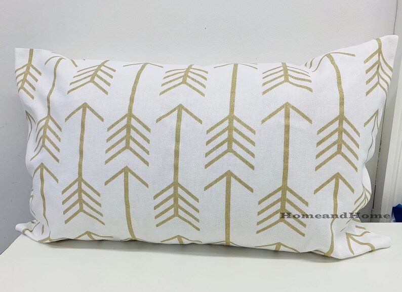 Pillow Cover Zipper Closure Arrow Pillow Gold Metallic Etsy