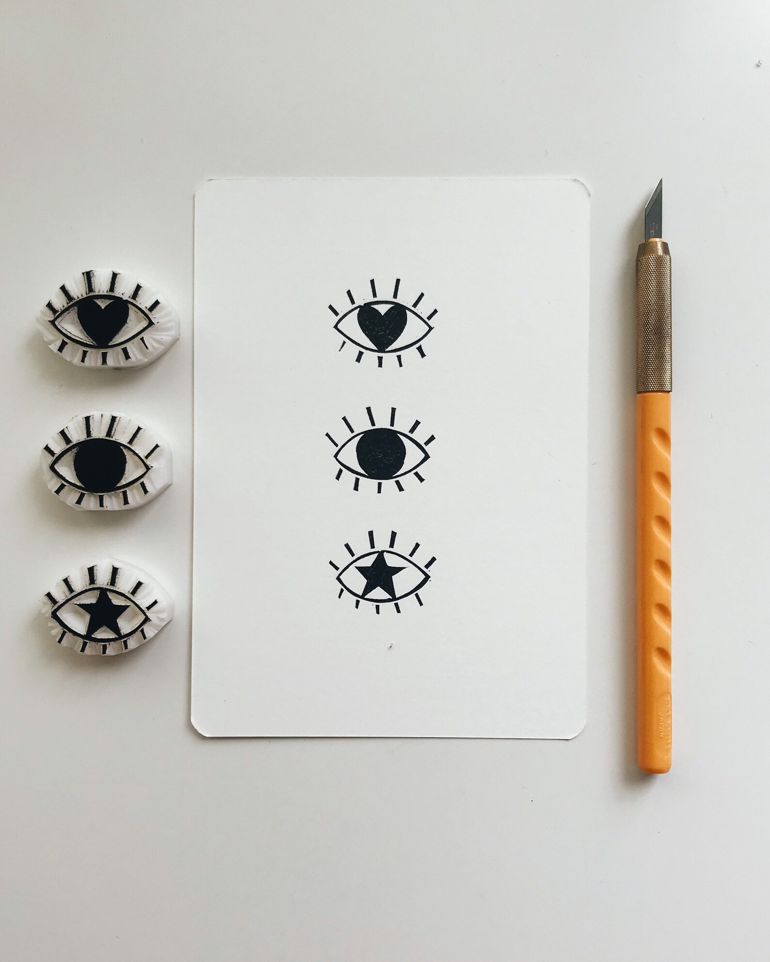 Evil Eye Stamp Set Small Eyes Stamps Eye Stamp Heart Eye Etsy