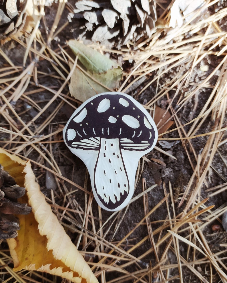 Mushroom Stamp Mushroom Rubber Stamp Autumn Woodland Forest Etsy