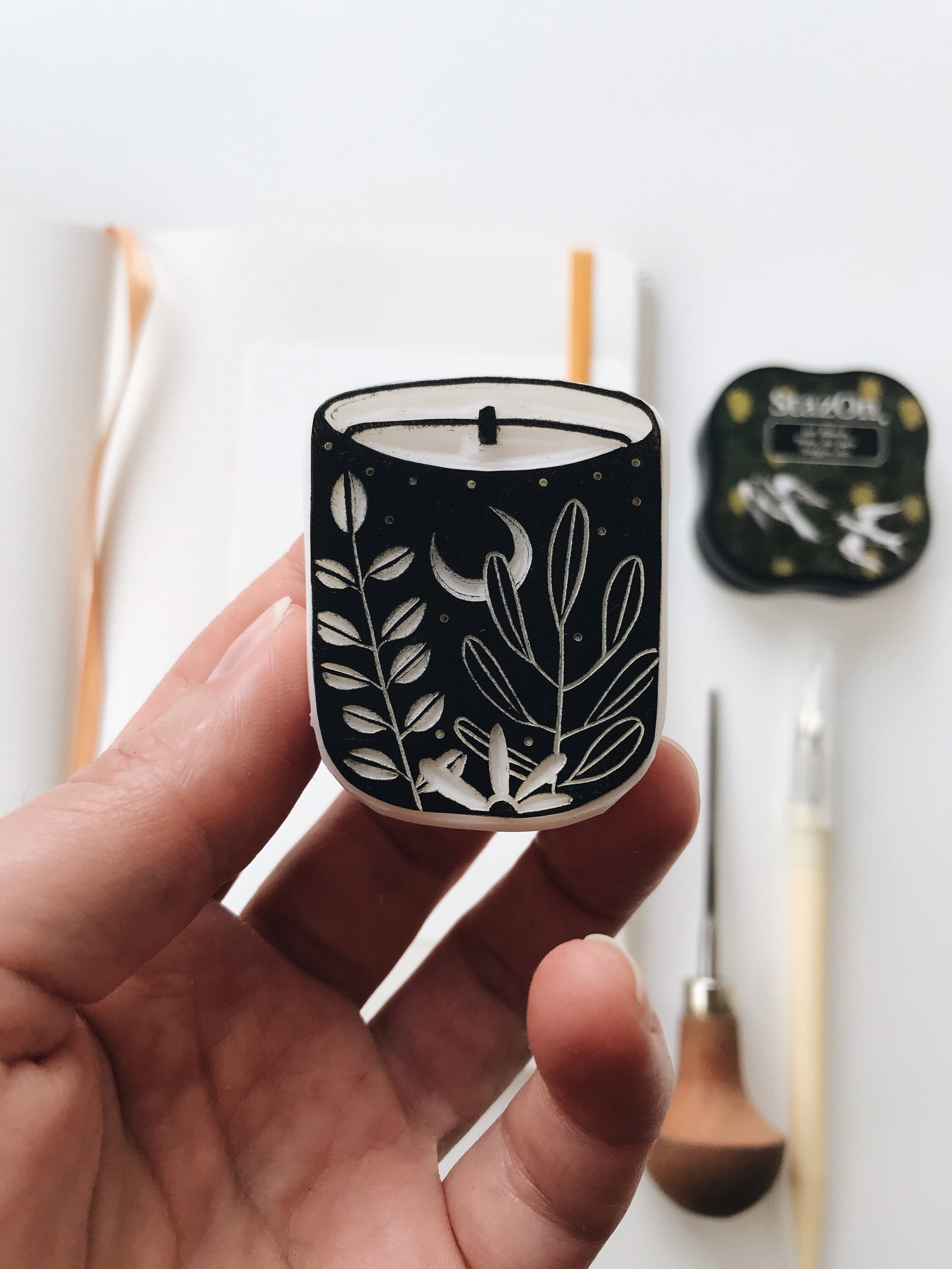 Candle Stamp Floral Candle Logo Luxurious Logo Stamp Luxury Etsy