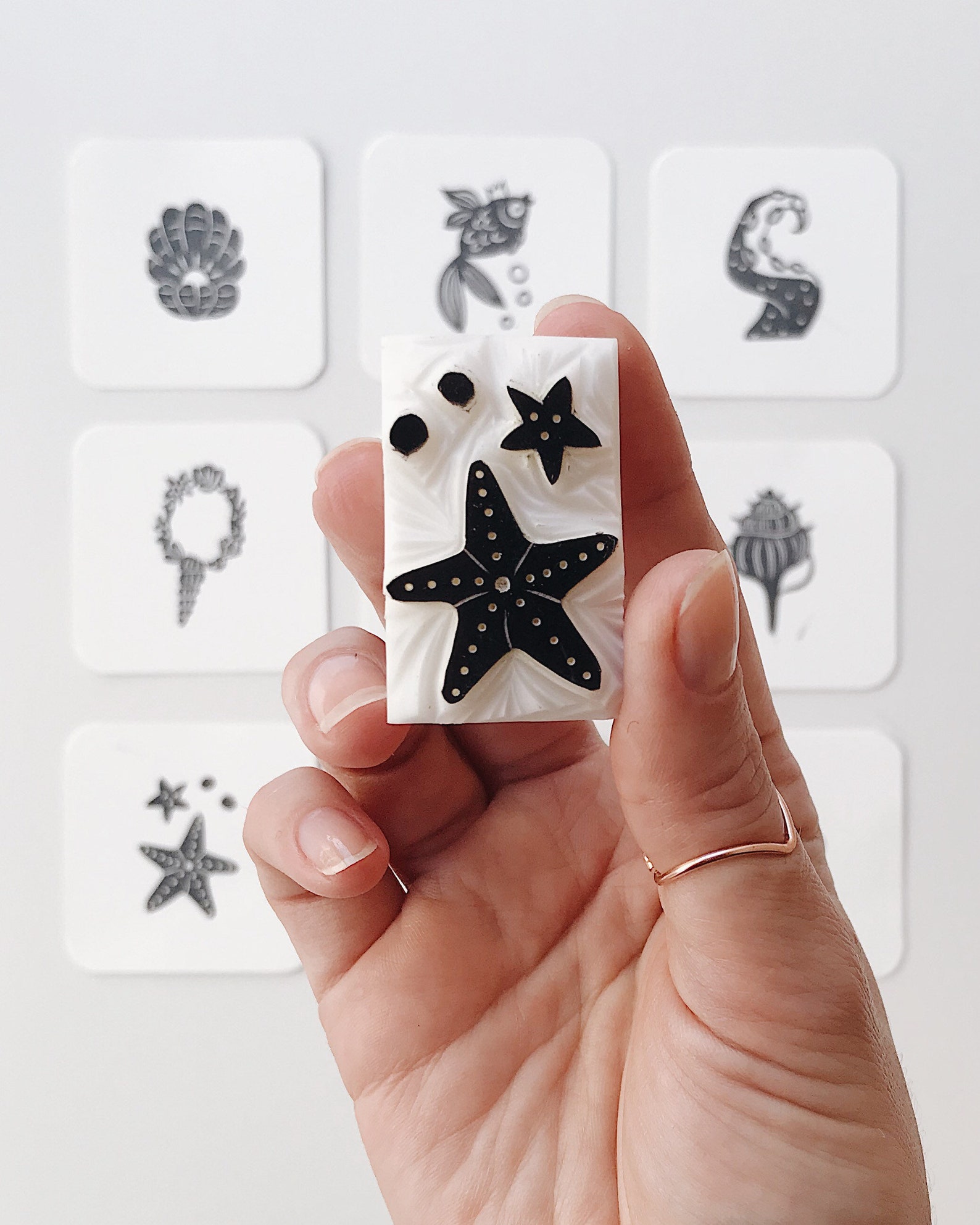 Starfish stamp star fish stamp mermaid sea magic ocean Etsy