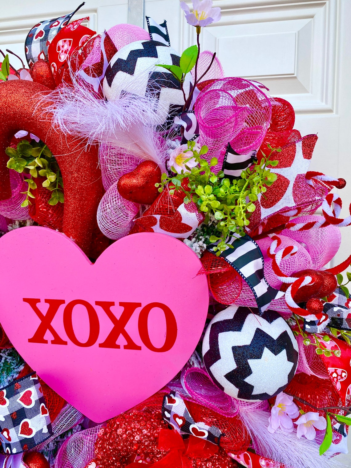 Happy Valentine's Day Deco Mesh Wreath Valentine Themed Etsy