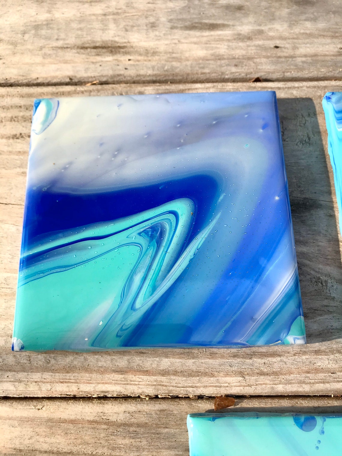 Coasters Set of 3 Hand Painted Ceramic Drink Coasters With Etsy