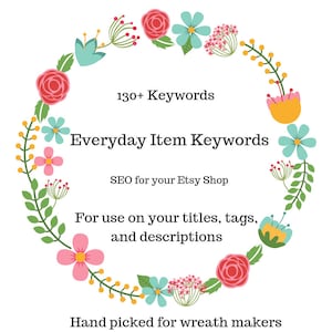 Everyday Item Keywords, Wreath SEO, SEO Keywords, Etsy Help, Etsy SEO, Etsy Keywords, Wreath Keywords