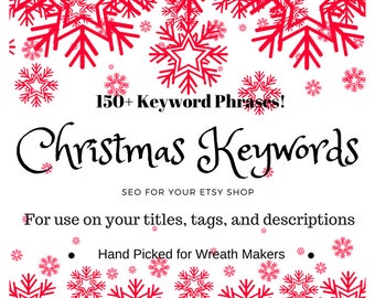 Christmas Keywords, Christmas SEO, SEO Keywords, Etsy Help, Etsy SEO, Etsy Keywords, Wreath Keywords