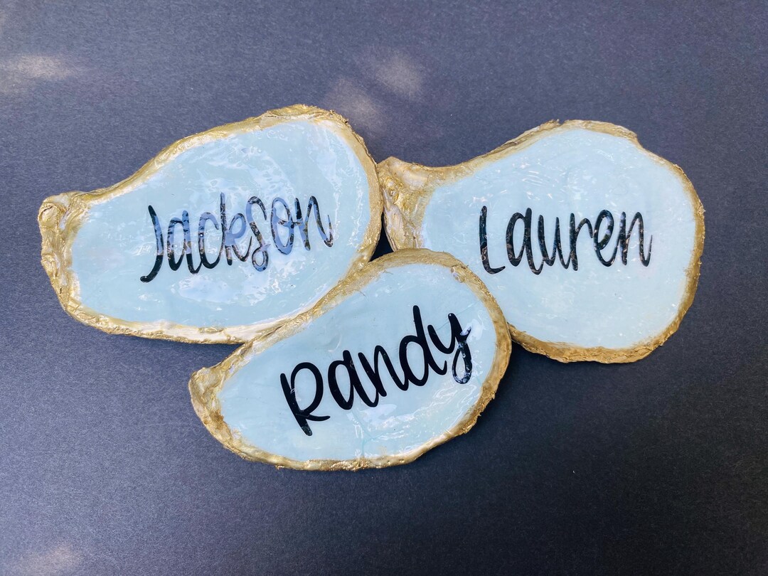 Shell Name Place Setting Wedding Personalized Table Name Shells Decor, Beach Wedding Seating ...