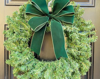 Red, Burgundy or Hunter Green Velvet Christmas Bow, Handmade Tree Bow, Indoor or Outdoor Decor, Classic Holiday Bow