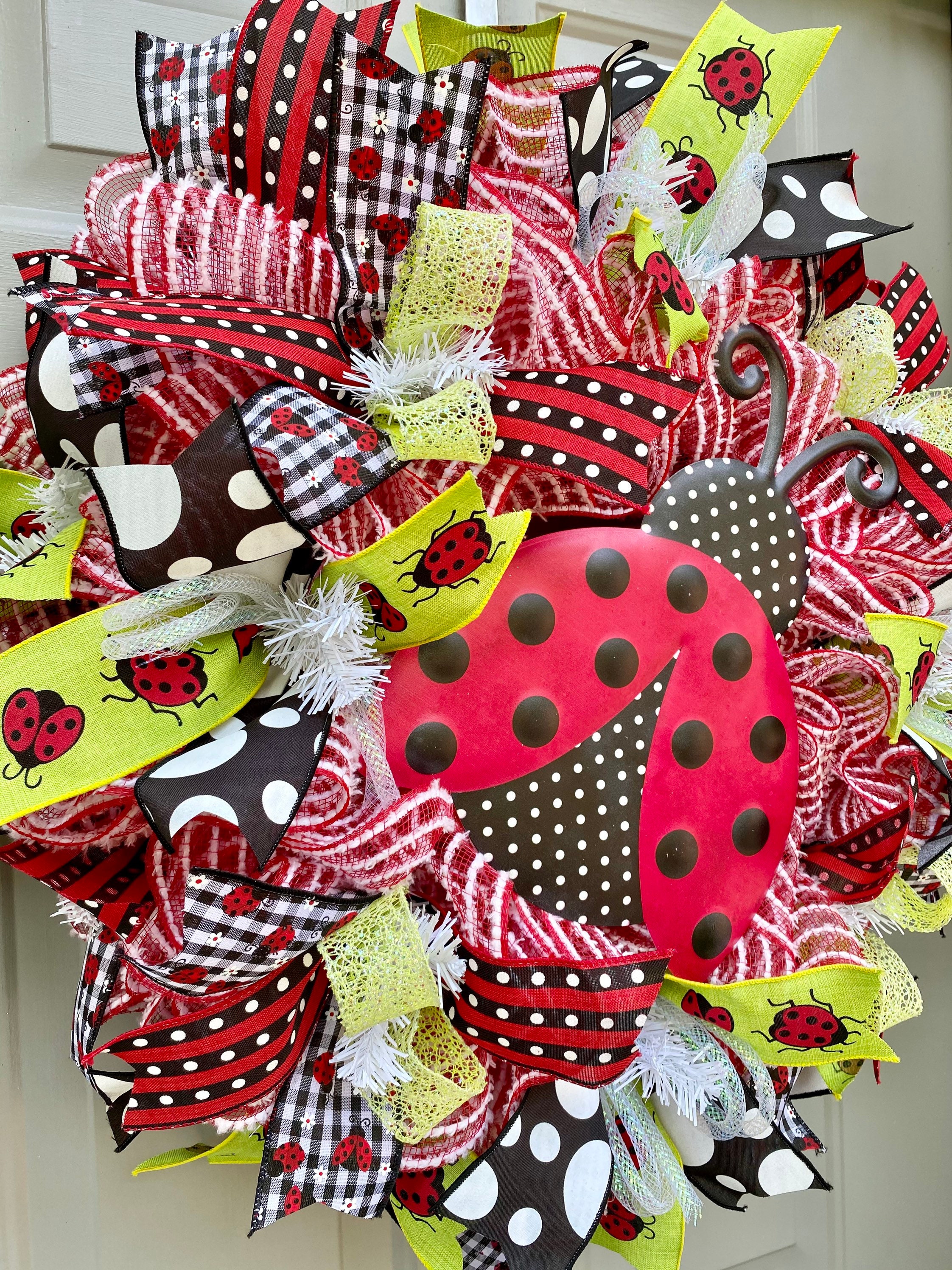 Ladybug Wreath for Front Door, Spring or Summer Front Porch - Etsy