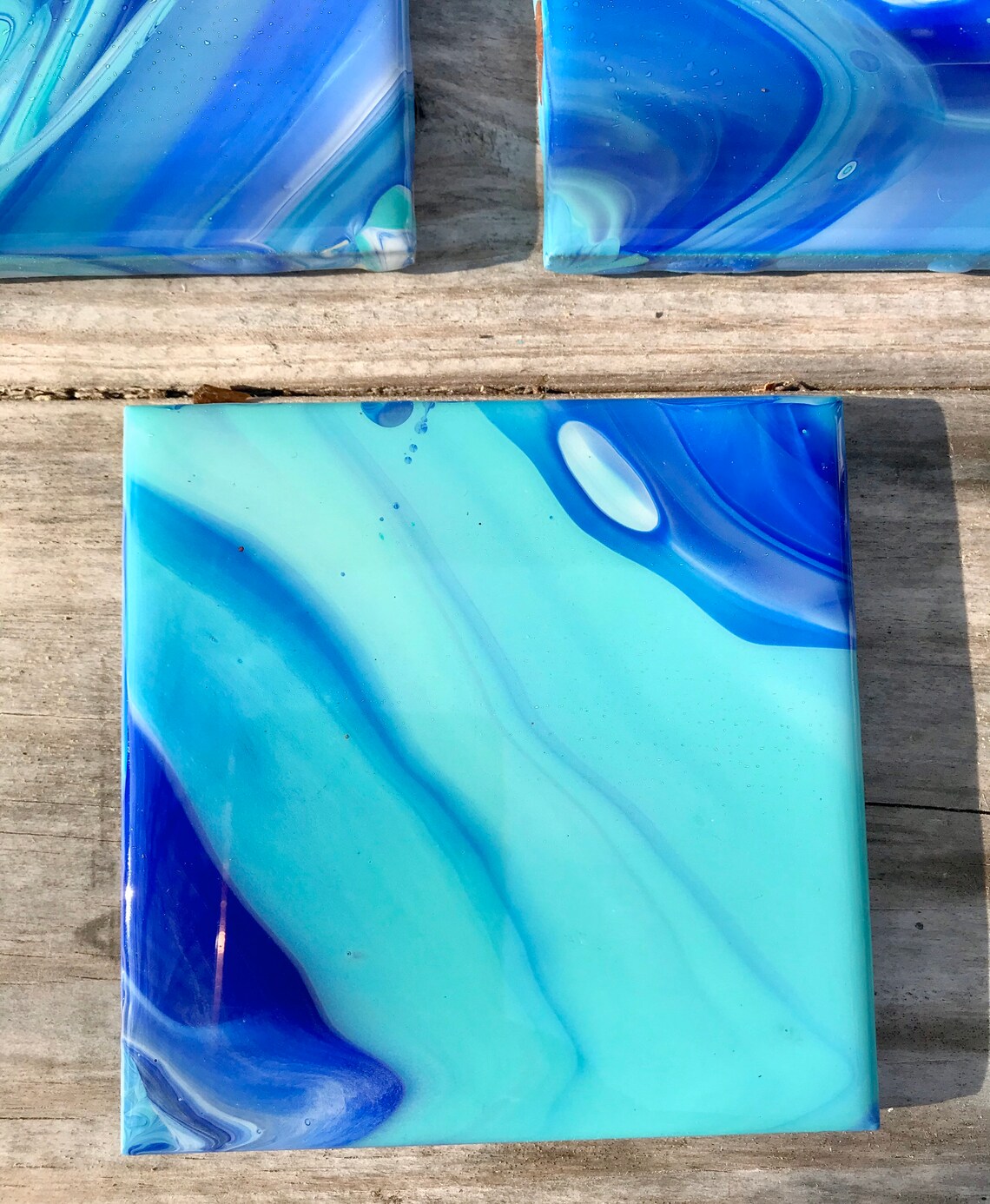 Coasters Set of 3 Hand Painted Ceramic Drink Coasters With Etsy