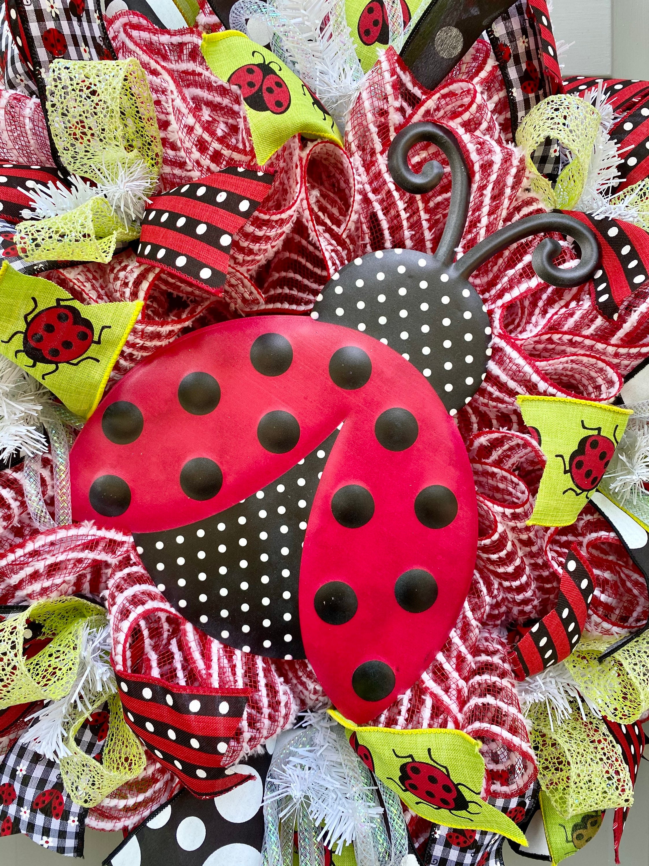 Ladybug Wreath for Front Door, Spring or Summer Front Porch - Etsy