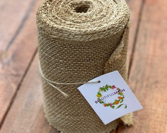 Burlap Garland 5.5"x10yds, Burlap Ribbon for wreath making and other crafts, Wedding Decor, Weave Burlap Roll
