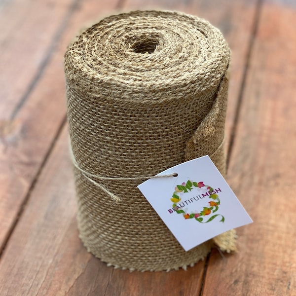 Burlap Garland 5.5"x10yds, Burlap Ribbon for wreath making and other crafts, Wedding Decor, Weave Burlap Roll