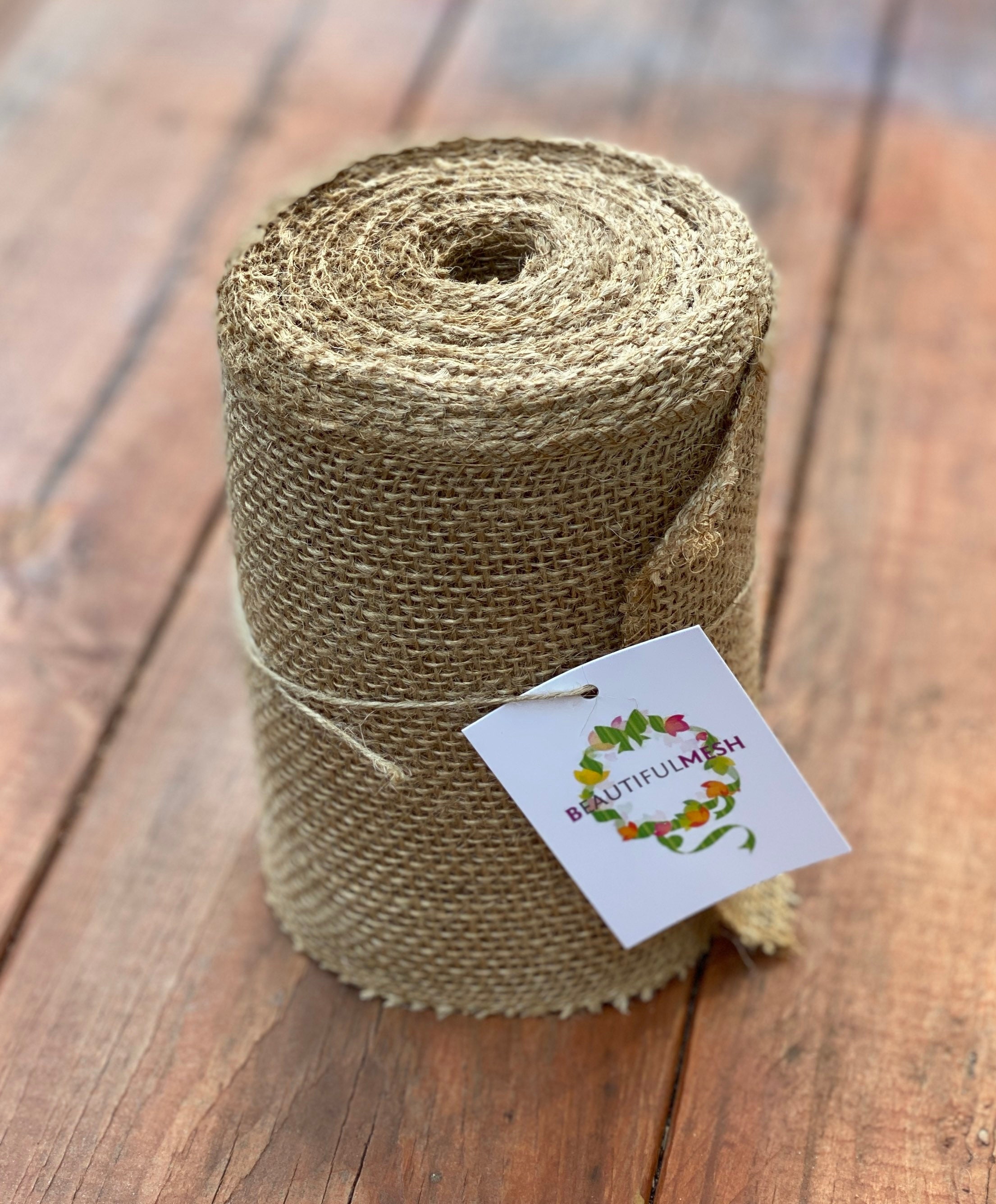 Home Jute Fiber Lace Holiday Decoration Burlap Roll Colored Ribbon Navy Blue - Brown, Navy Blue
